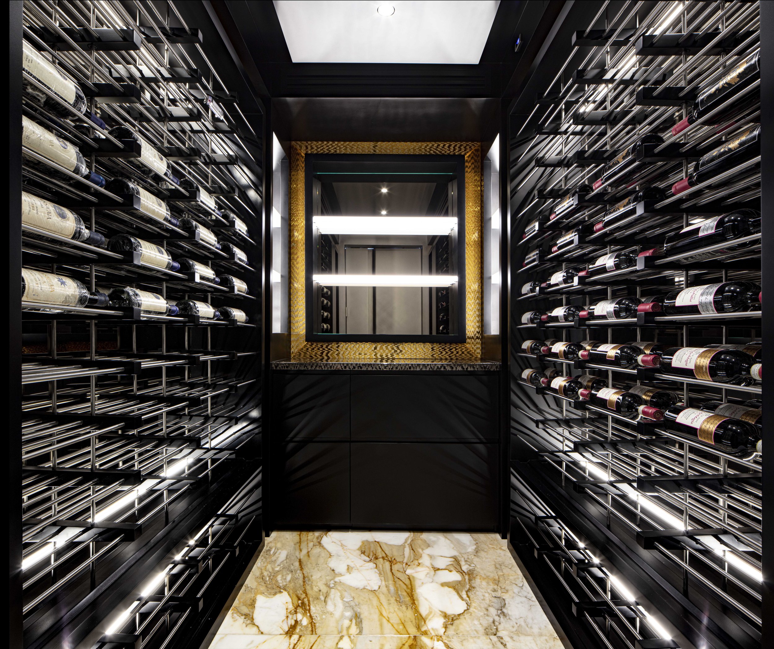 Interior wine cellar design of a West Coast Residence project by AD&amp;V. 