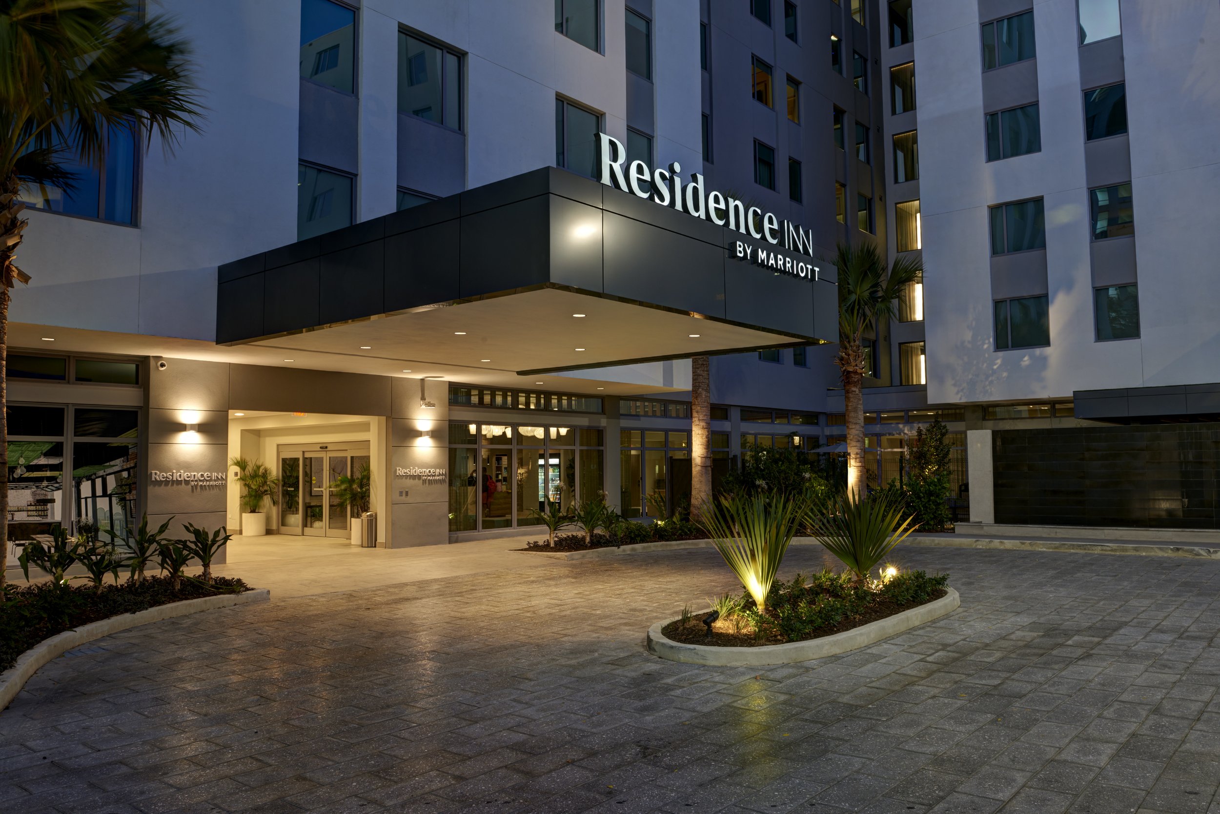  Exterior view of the Residence Inn by Marriott hospitality project. 