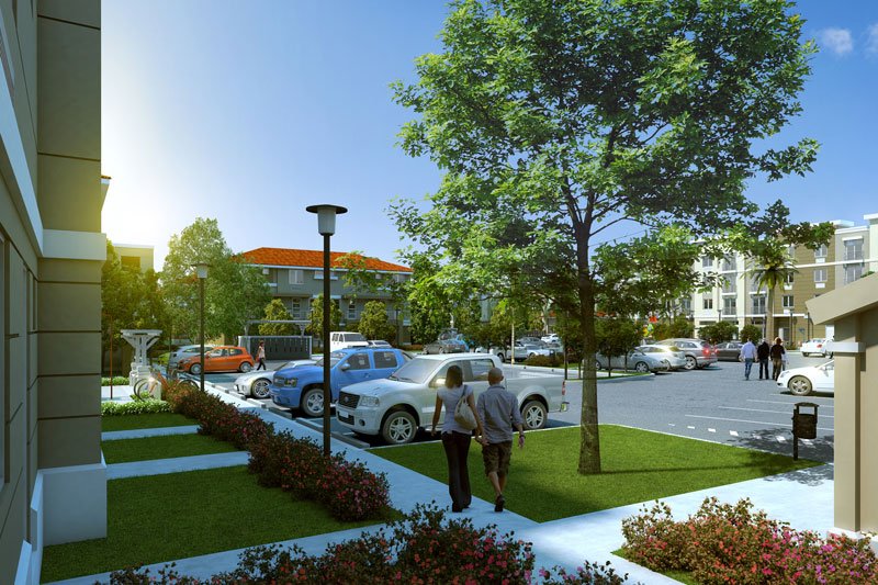  Conceptual render of the Renaissance Square affordable housing project. 