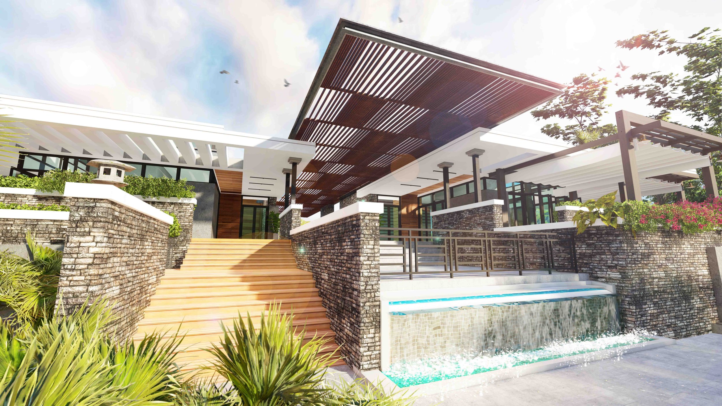  Conceptual rendering of a Mountain Spa Retreat project. 