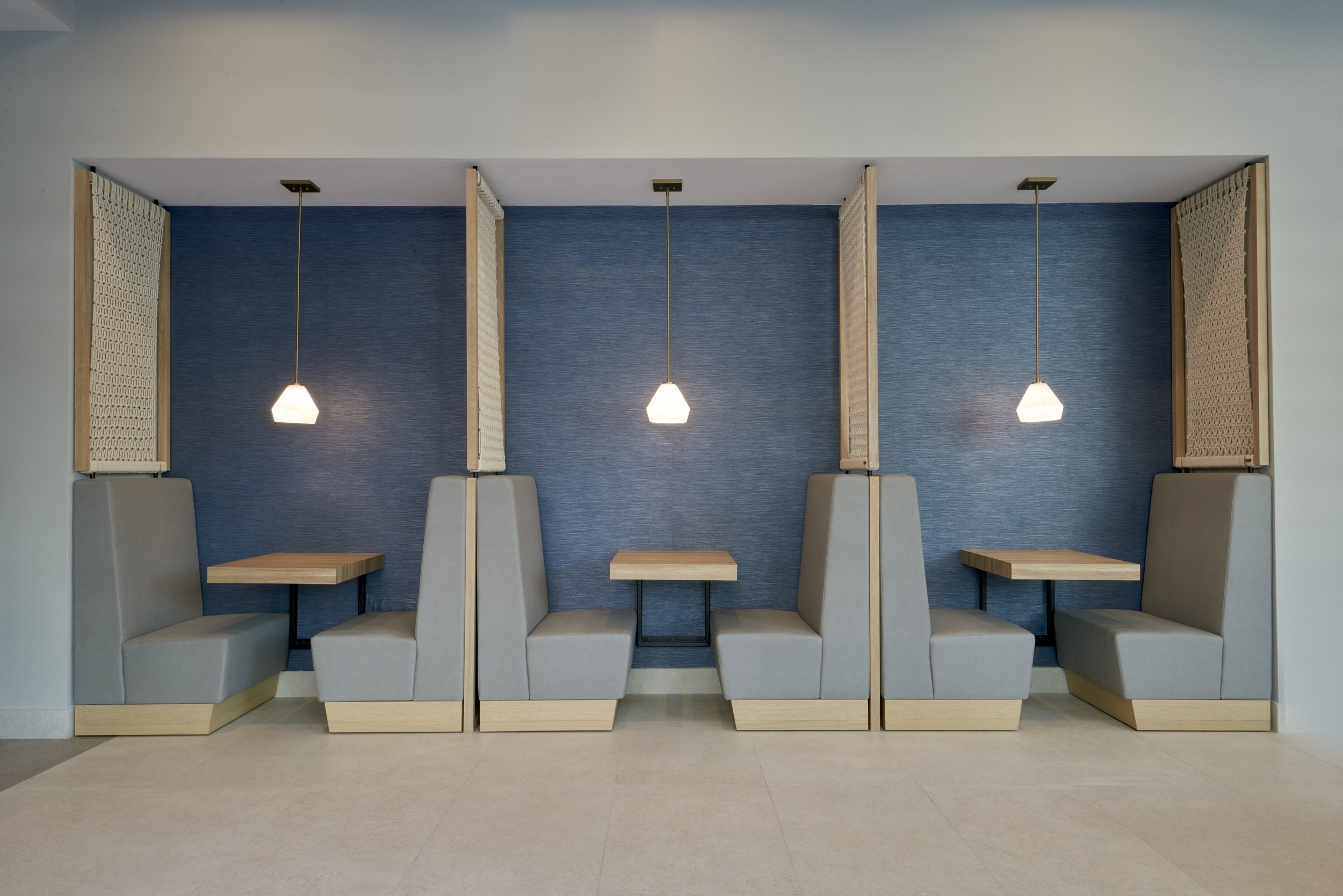  Interior booths of the Residence Inn by Marriott hospitality project. 