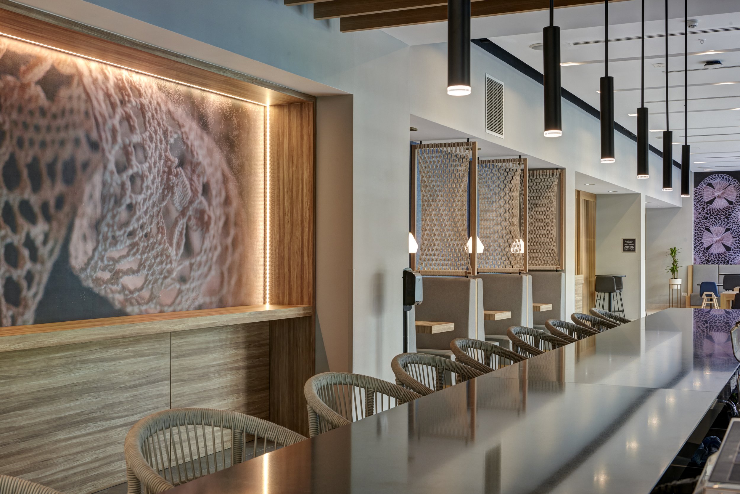  Indoor bar of the Residence Inn by Marriott hospitality project. 