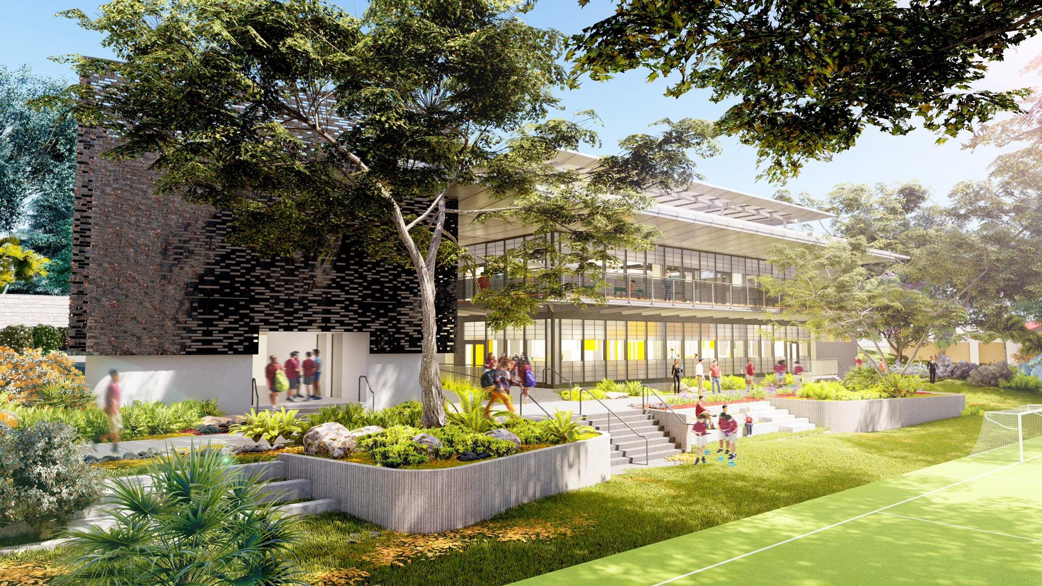  Conceptual render of the Baldwin School of PR Innovation Center project entrance. 