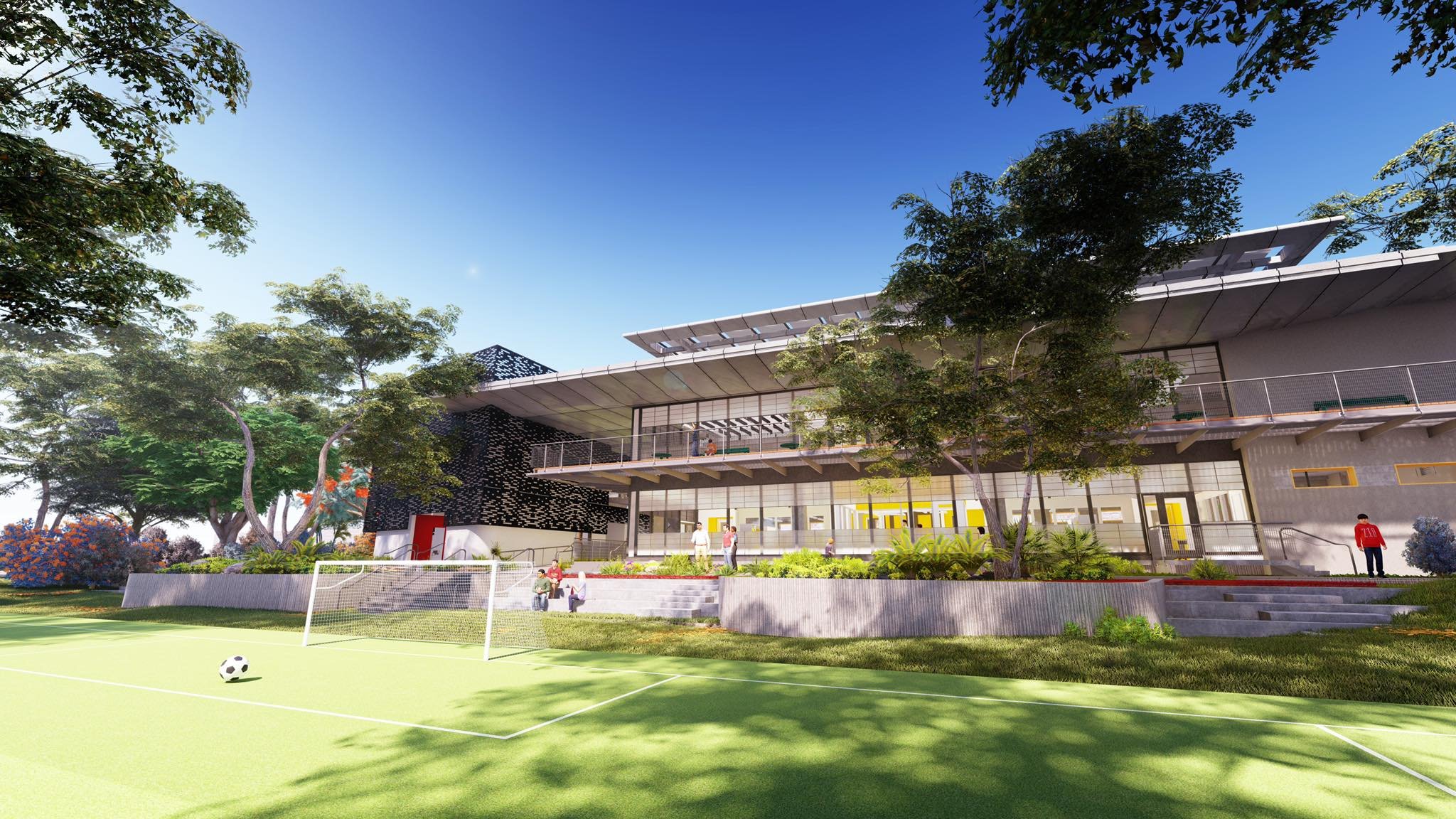  Conceptual render of the Baldwin School of PR Innovation Center project Soccer Field. 