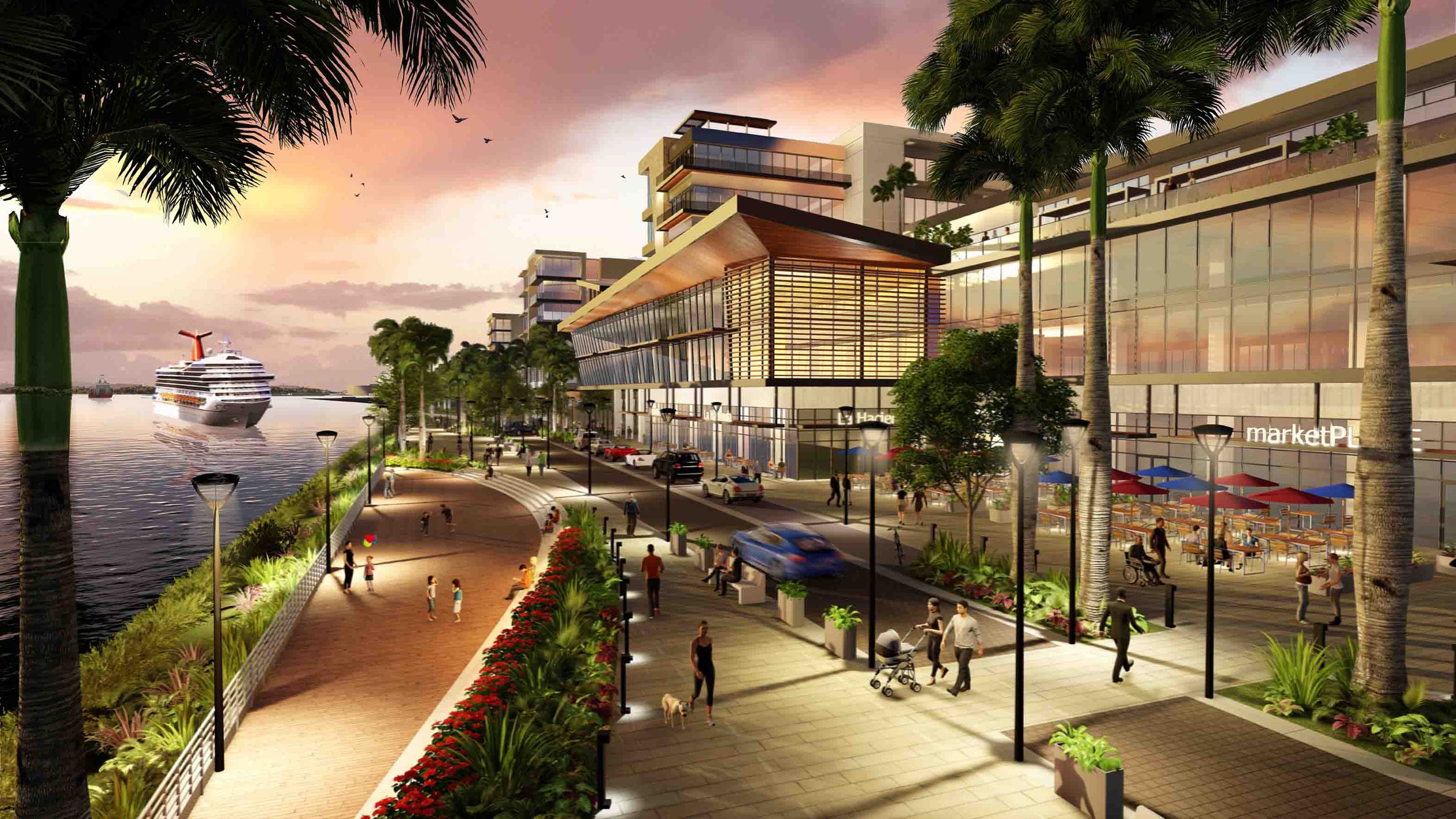  Conceptual render of the Waterfront Project by AD&amp;V. 